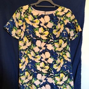 J.Crew Factory Floral Silky Shift Dress